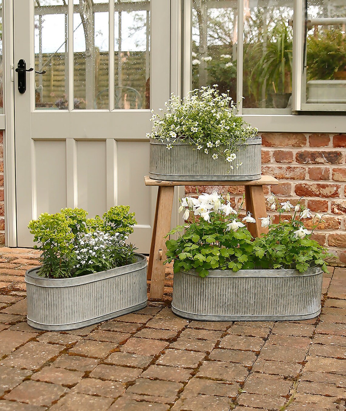 Oval Ribbed Garden Planter